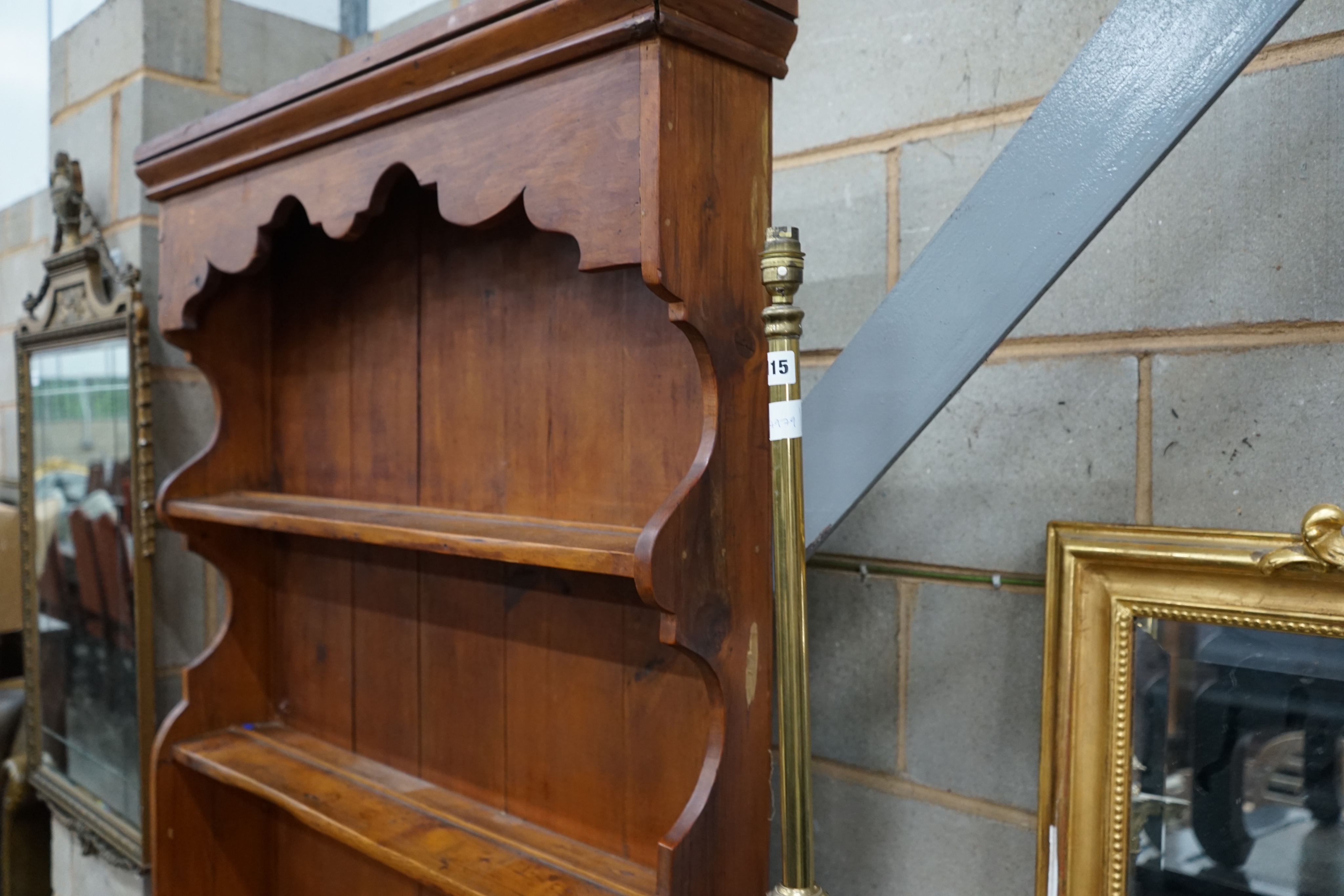 A small Victorian pine dresser, width 95cm depth 41cm height 193cm